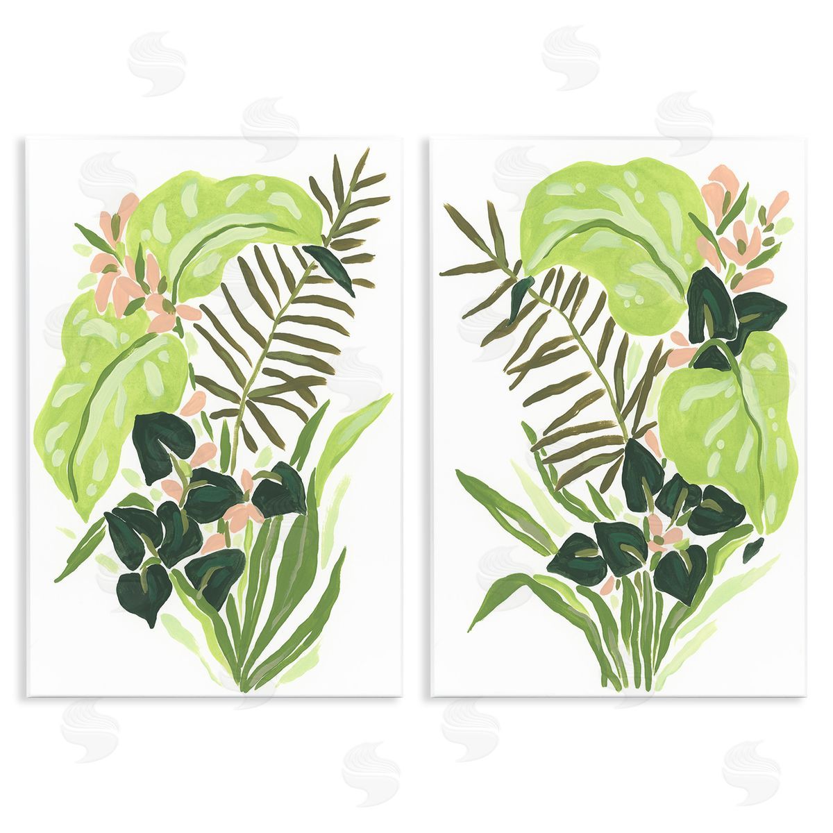 June Erica Vess Abstract Tropical Blooms Wooden Wall Plaque Art Print
