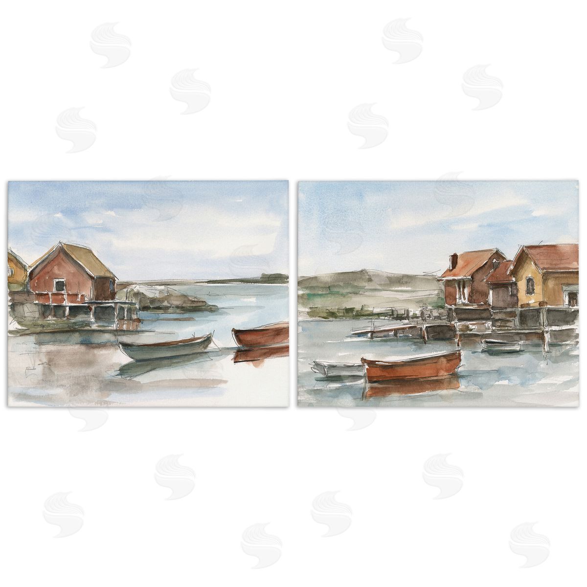 Ethan Harper Coastal Shack Landscape Canvas Wall Art Print