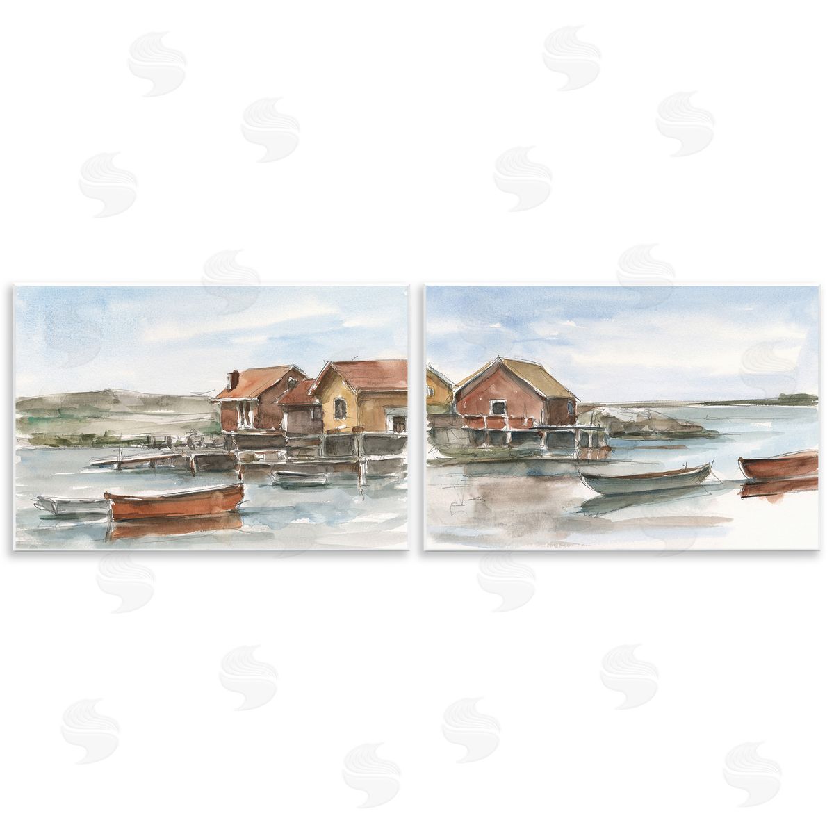 Ethan Harper Coastal Shack Landscape Wooden Wall Plaque Art Print