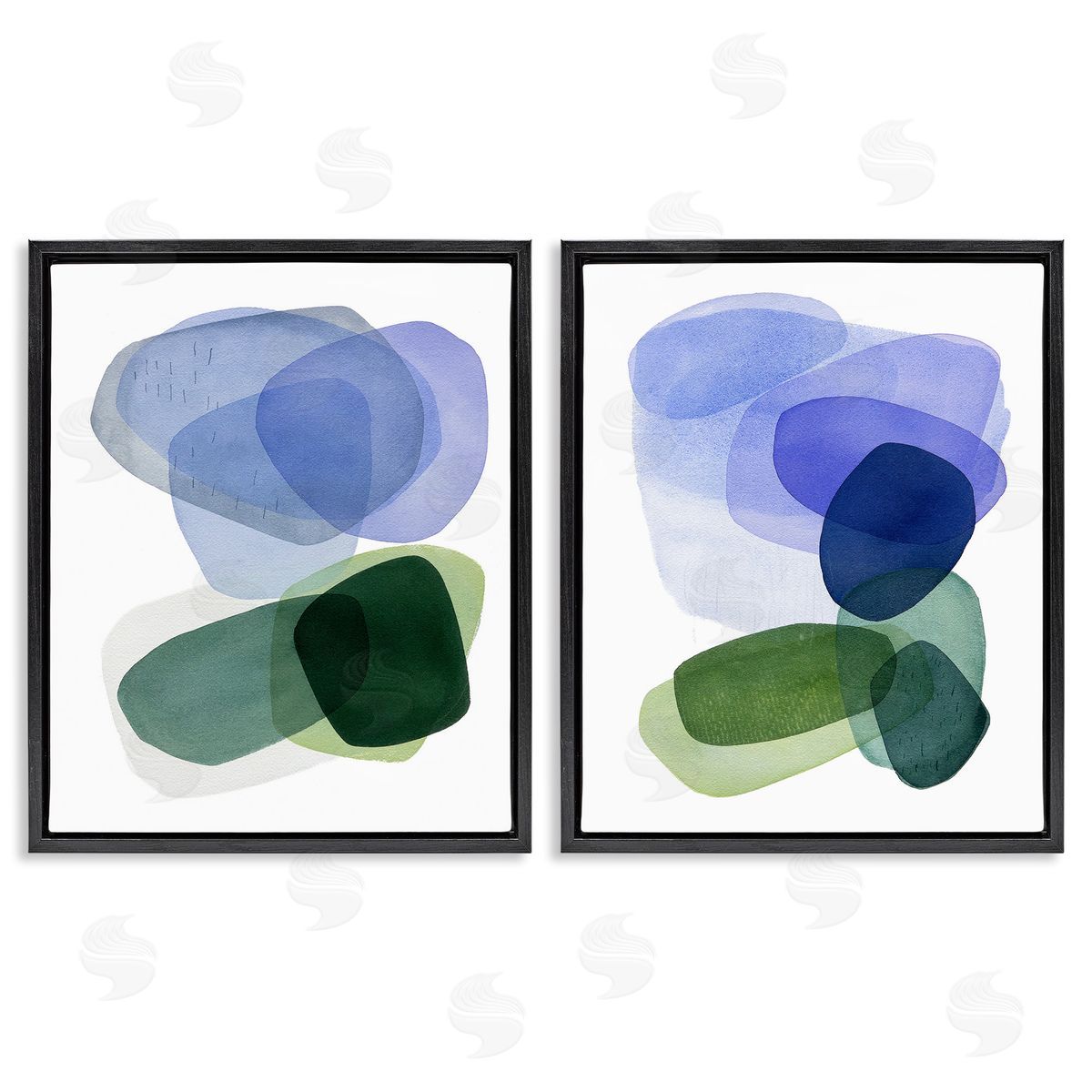 Simone Christen Minimal Oblong Shapes Black Floating Frame Canvas Wall Art Print