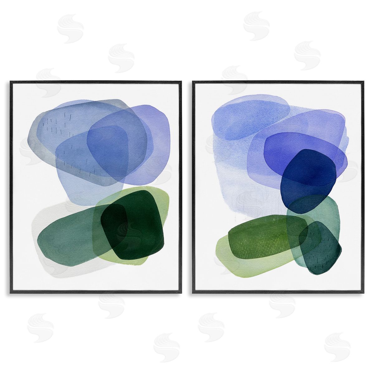 Simone Christen Minimal Oblong Shapes Black Framed Giclee Wall Art Print