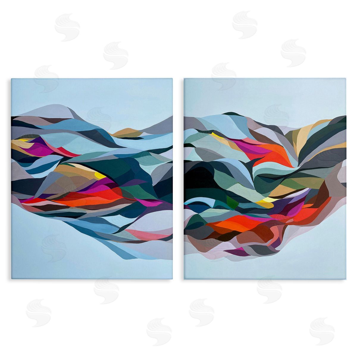 Erika Gehringer Patterned Mountain Abstraction Canvas Wall Art Print
