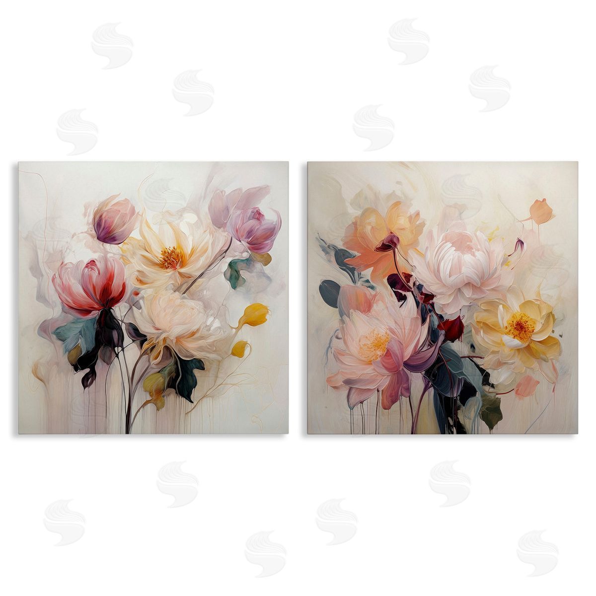 Irena Orlov Soft Blooms on Beige Canvas Wall Art Print