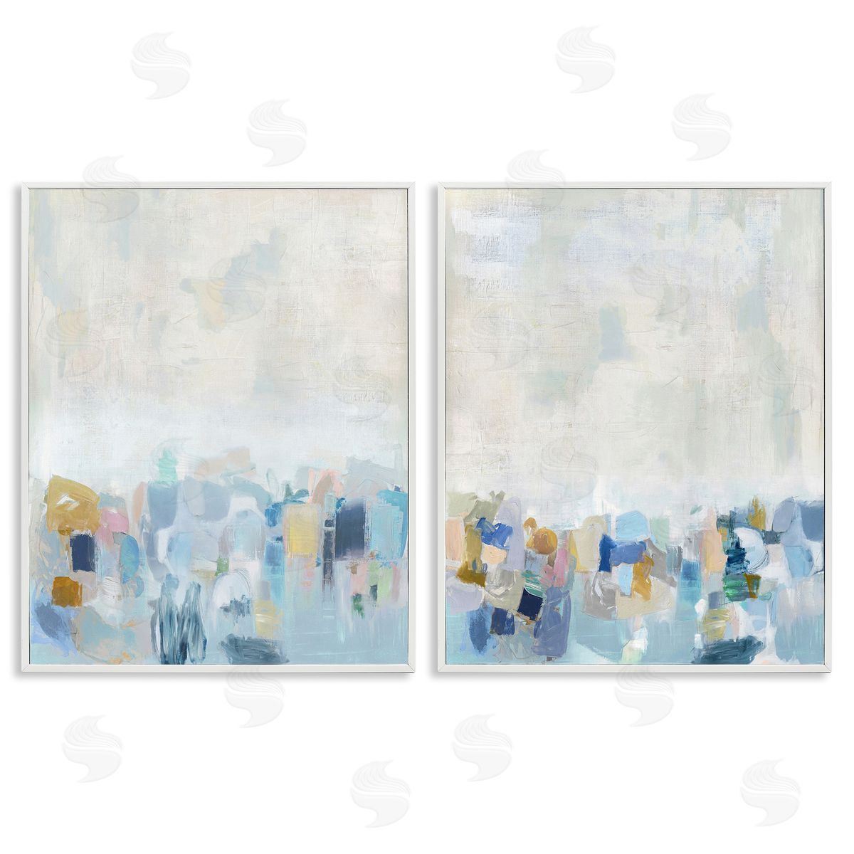 Rachel Springer Patterned Modern Horizon White Framed Giclee Wall Art Print