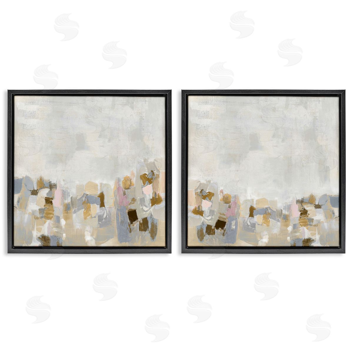 Rachel Springer Neutral Geometric Horizon Black Floating Frame Canvas Wall Art Print