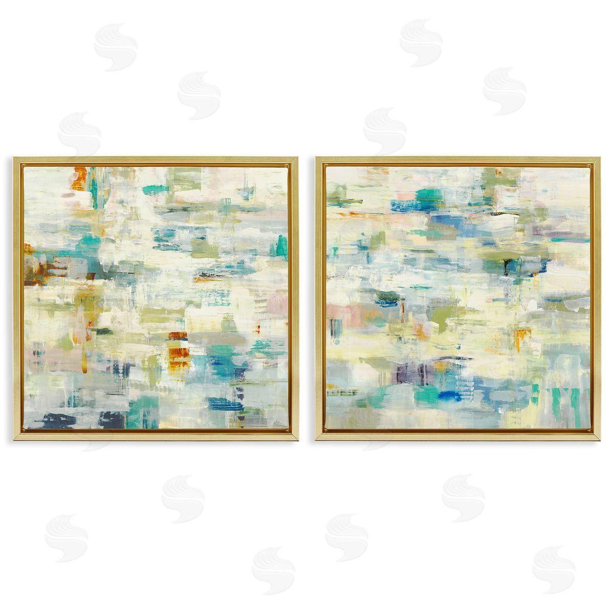 Lisa Ridgers Complex Patterned Abstraction Gold Floating Frame Canvas Wall Art Print