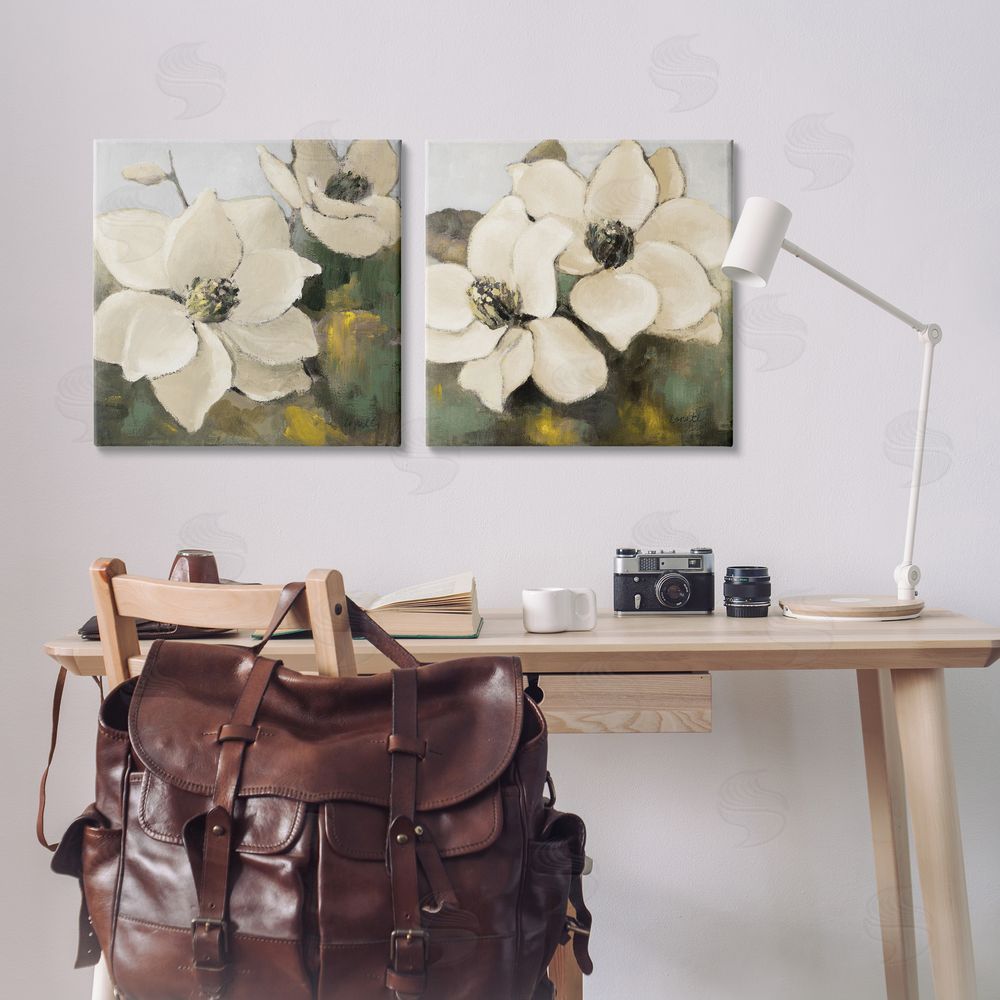 Lanie Loreth Blooming Magnolia Blossom Canvas Wall Art Print in Room