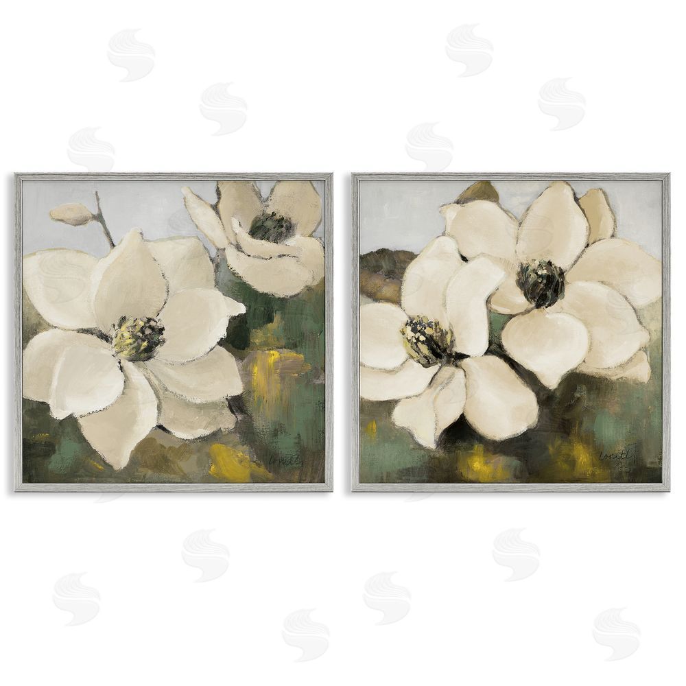 Lanie Loreth Blooming Magnolia Blossom Gray Framed Giclee Wall Art Print