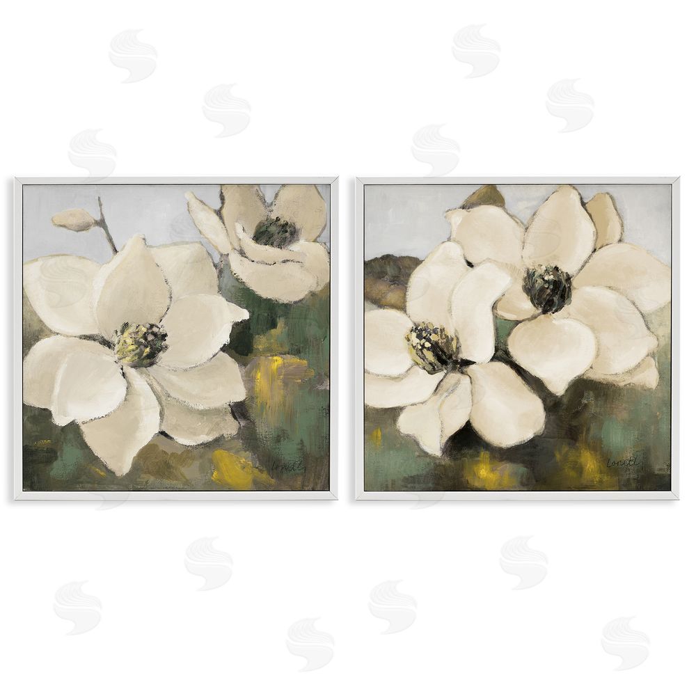 Lanie Loreth Blooming Magnolia Blossom White Framed Giclee Wall Art Print