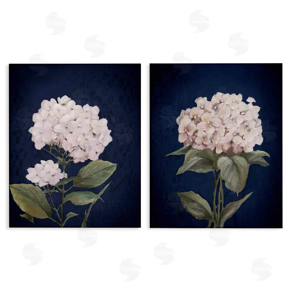 Patricia Pinto Hydrangea Flower on Blue Canvas Wall Art Print