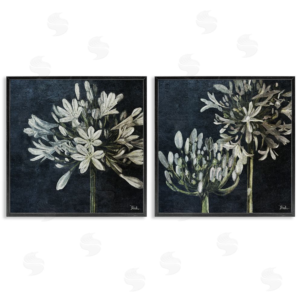 Patricia Pinto Blossoming Flower Stem Black Framed Giclee Wall Art Print