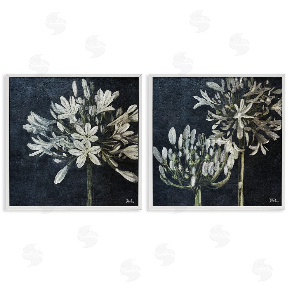 Patricia Pinto Blossoming Flower Stem White Framed Giclee Wall Art Print