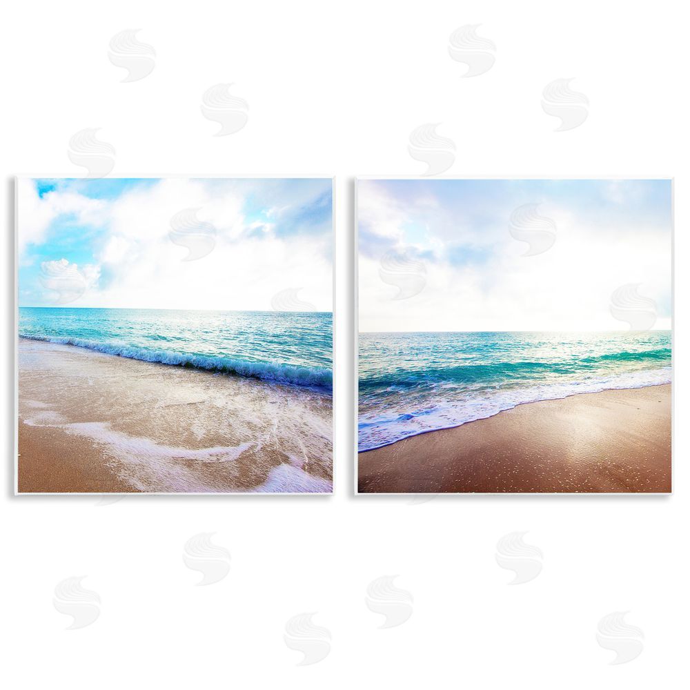 Susan Bryant Waves Breaking Shoreline Wooden Wall Plaque Art Print