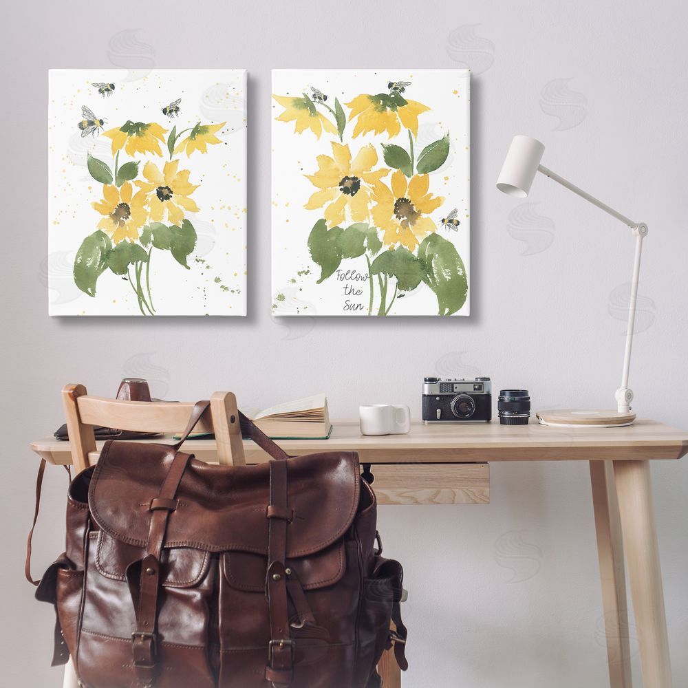 Lucille Price Follow the Sun Flowers  Canvas Wall Art Print in Room