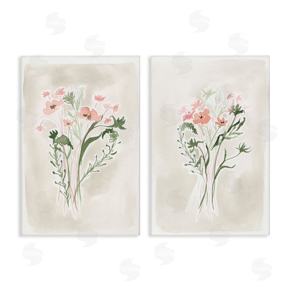 Elizabeth Medley Simple Watercolor Flowers Canvas Wall Art Print