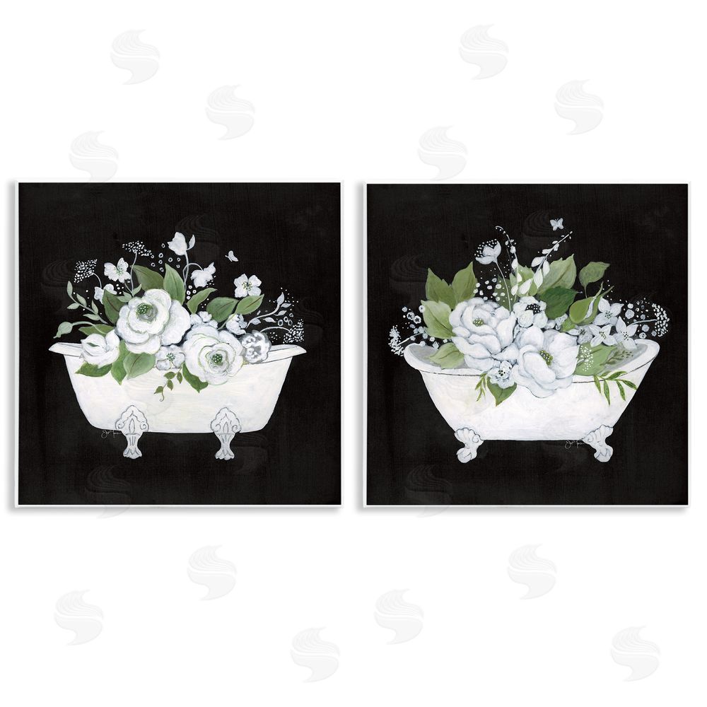 Janet Tava Inviting Magnolia Clawfoot Tub Wooden Wall Plaque Art Print