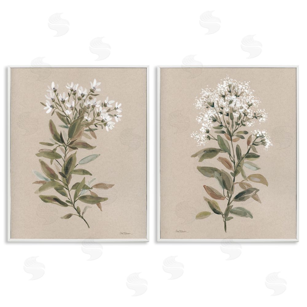 Carol Robinson Lovely White Floral Stem White Framed Giclee Wall Art Print