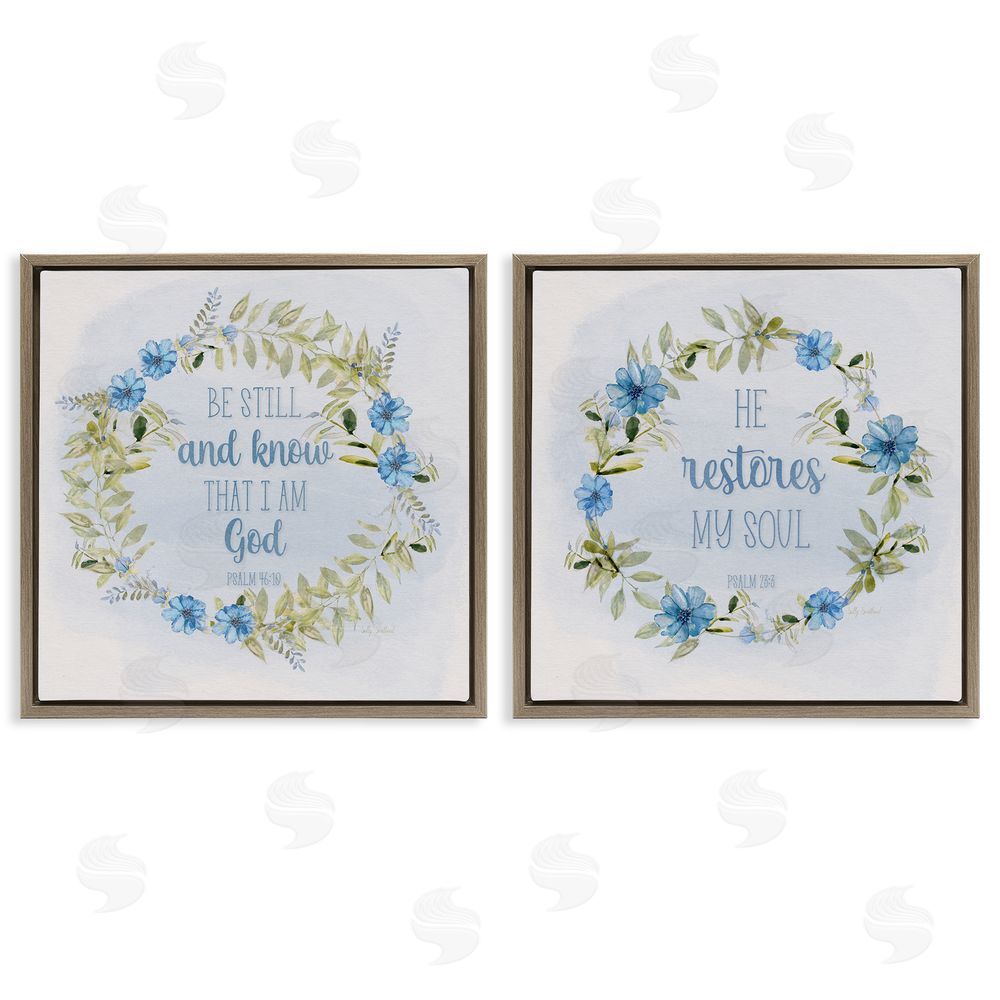 Sally Swatland Be Still Restores Psalm Brown Floating Frame Canvas Wall Art Print