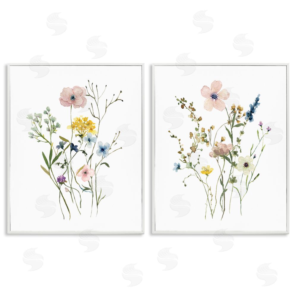Livi Finn Artfully Arranged Wildflowers White Framed Giclee Wall Art Print