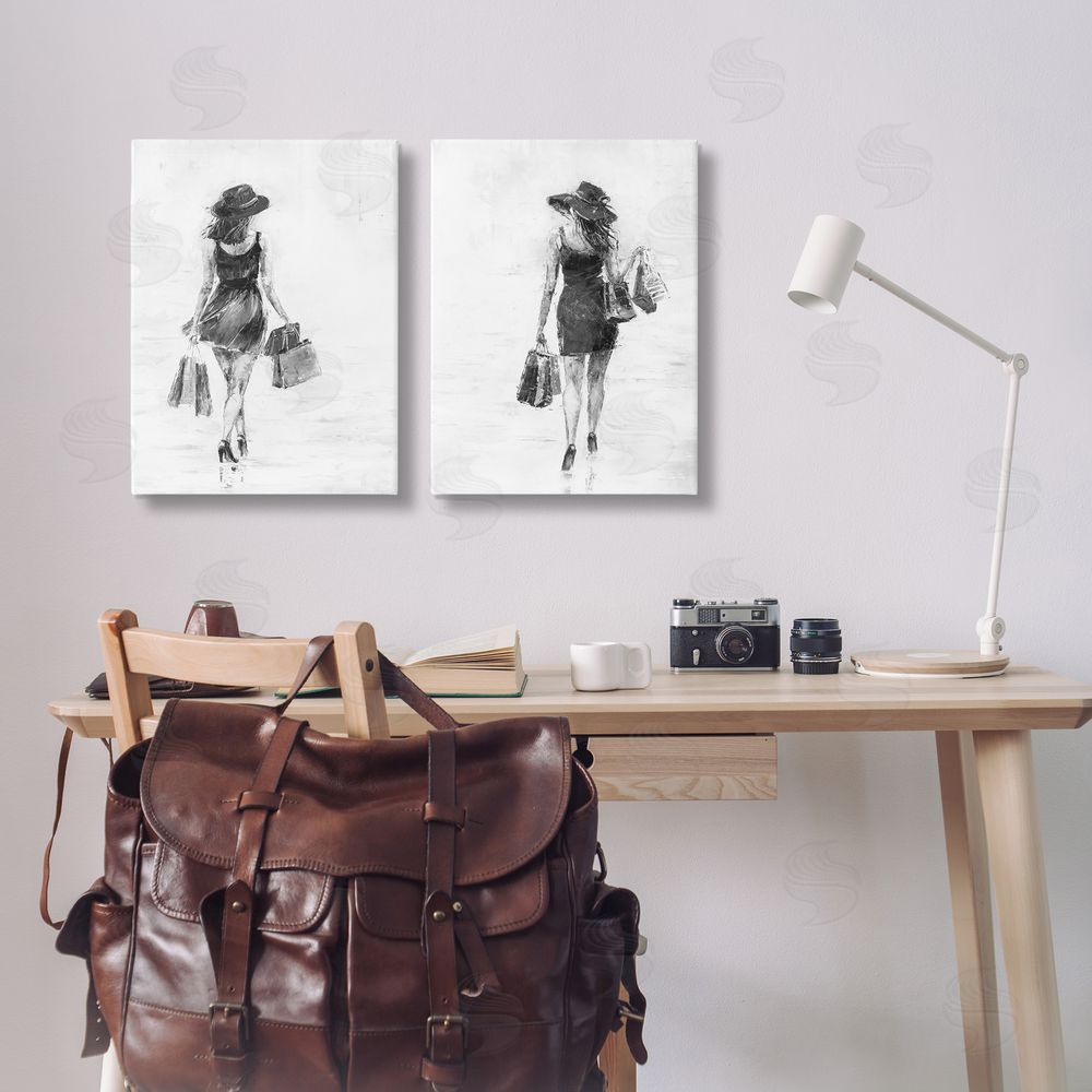 Joklanta Kowalik Female Figures Shopping Bags Canvas Wall Art Print in Room