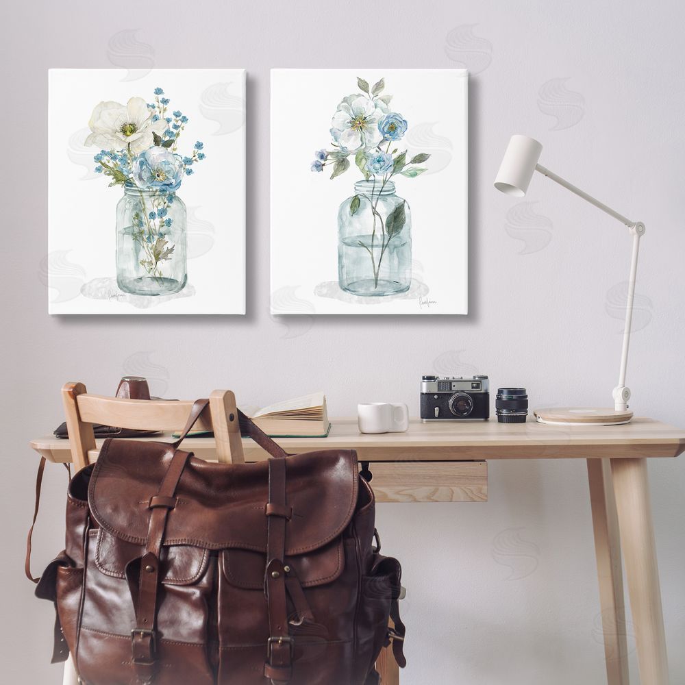 Livi Finn Dainty Flowers in Jar Canvas Wall Art Print in Room