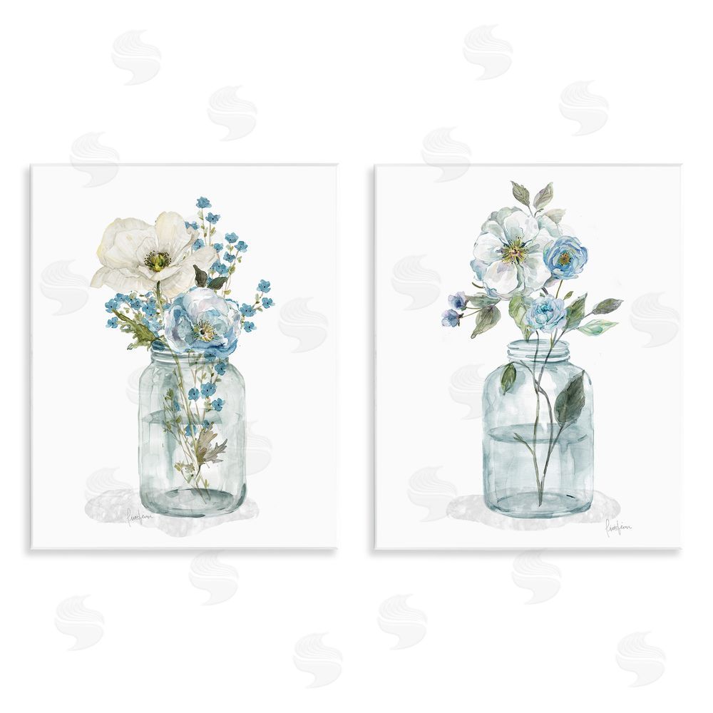 Livi Finn Dainty Flowers in Jar Wooden Wall Plaque Art Print