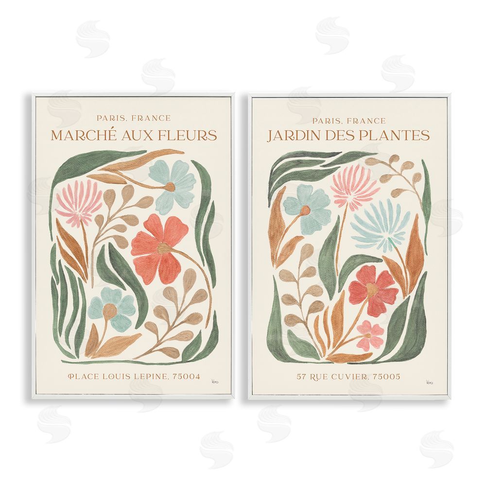 Veronique Charron French Flower Garden Market White Framed Giclee Wall Art Print