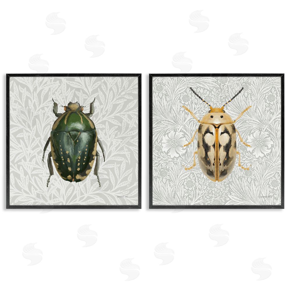 Danhui Nai Beetle Insect Portrait Black Framed Giclee Wall Art Print