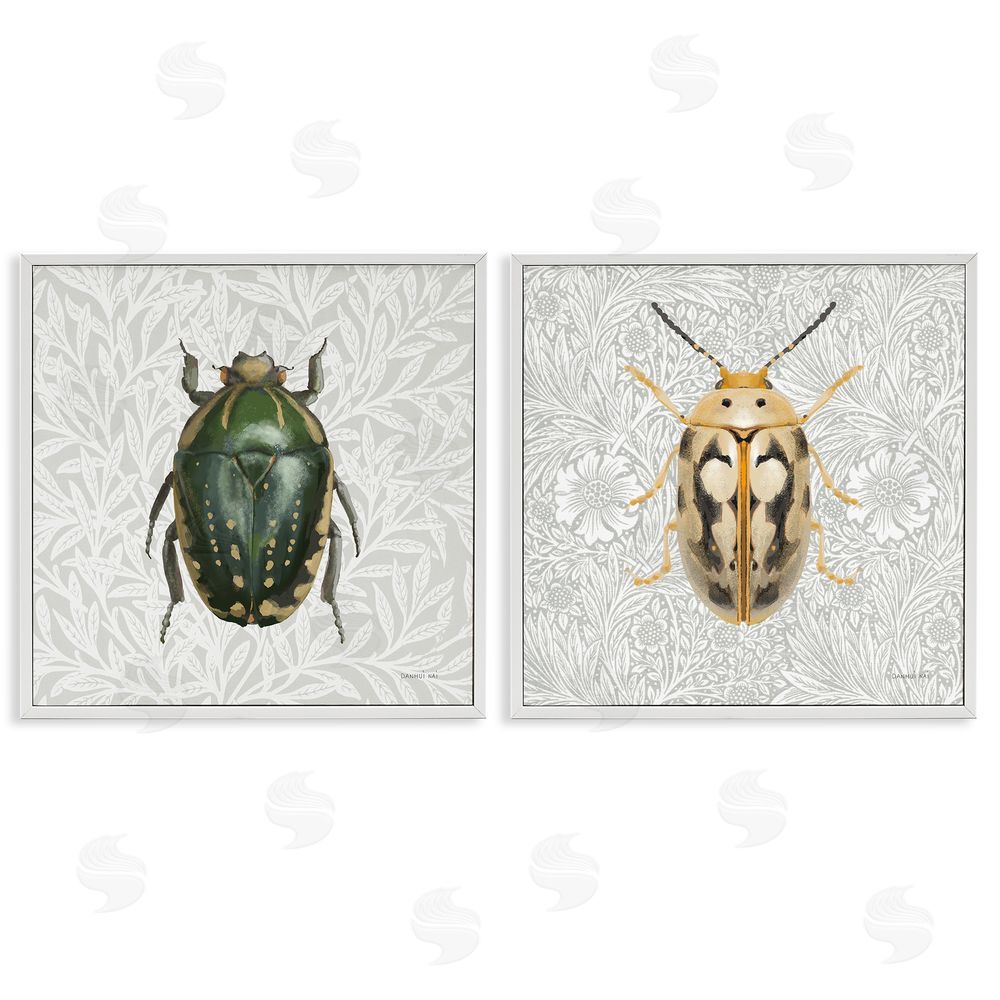 Danhui Nai Beetle Insect Portrait White Framed Giclee Wall Art Print