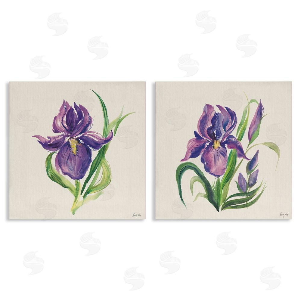 Kristy Rice Purple Iris in Bloom Canvas Wall Art Print