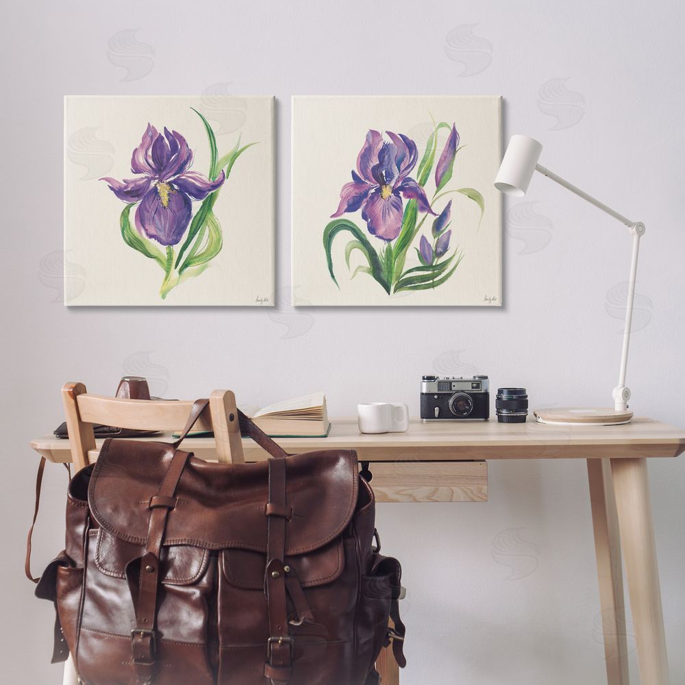 Kristy Rice Purple Iris in Bloom Canvas Wall Art Print in Room
