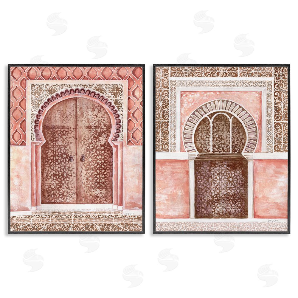 Yvette St. Amant Moroccan Tiled Alcoves Black Framed Giclee Wall Art Print
