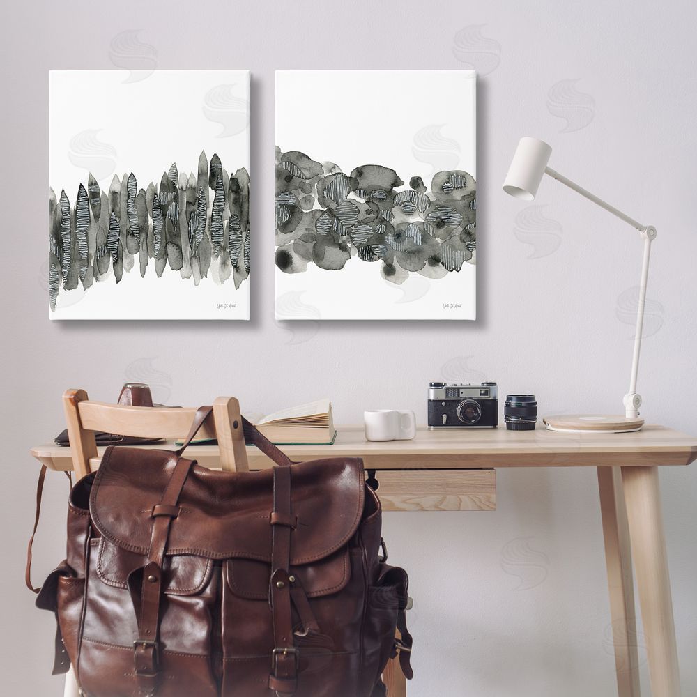 Yvette St. Amant Abstract Charcoal Kindling Canvas Wall Art Print in Room