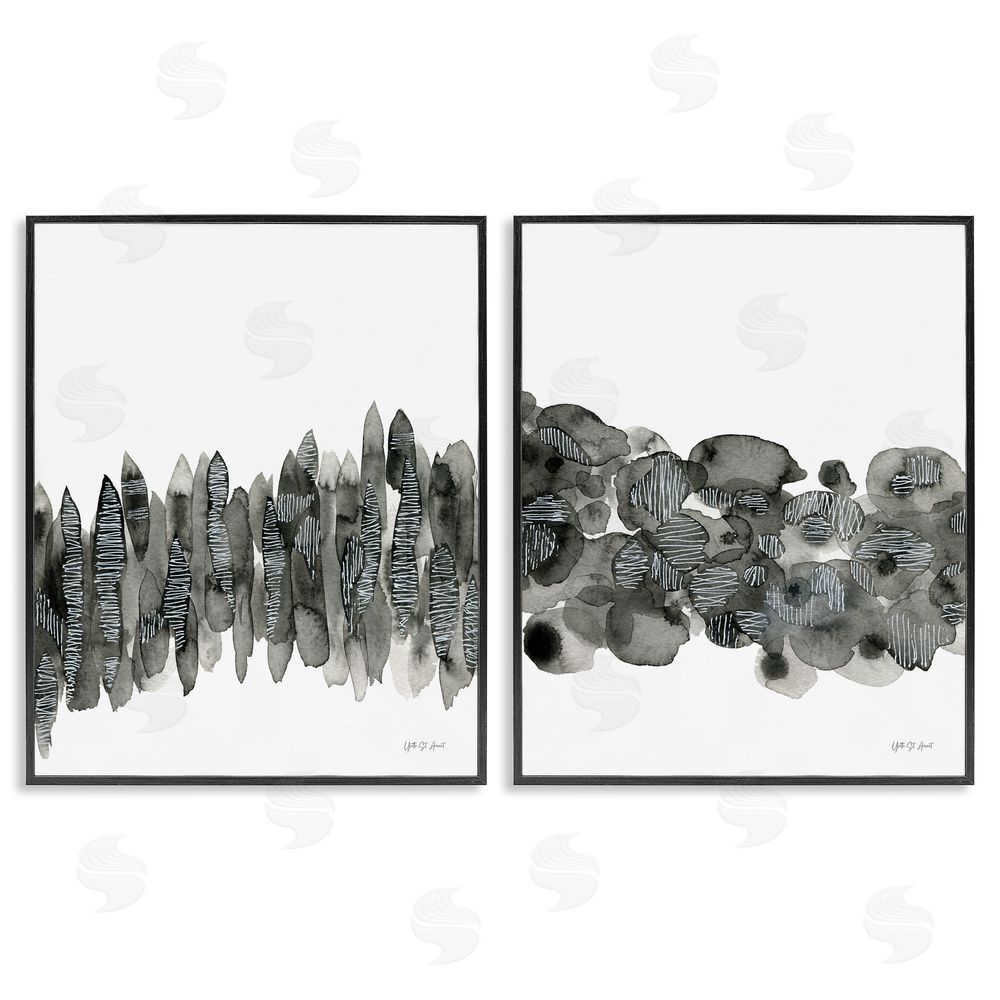 Yvette St. Amant Abstract Charcoal Kindling Black Framed Giclee Wall Art Print