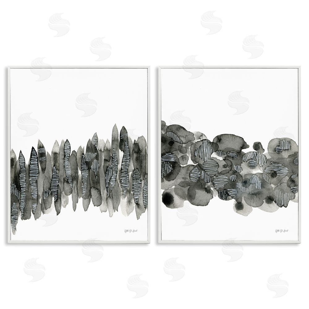 Yvette St. Amant Abstract Charcoal Kindling White Framed Giclee Wall Art Print