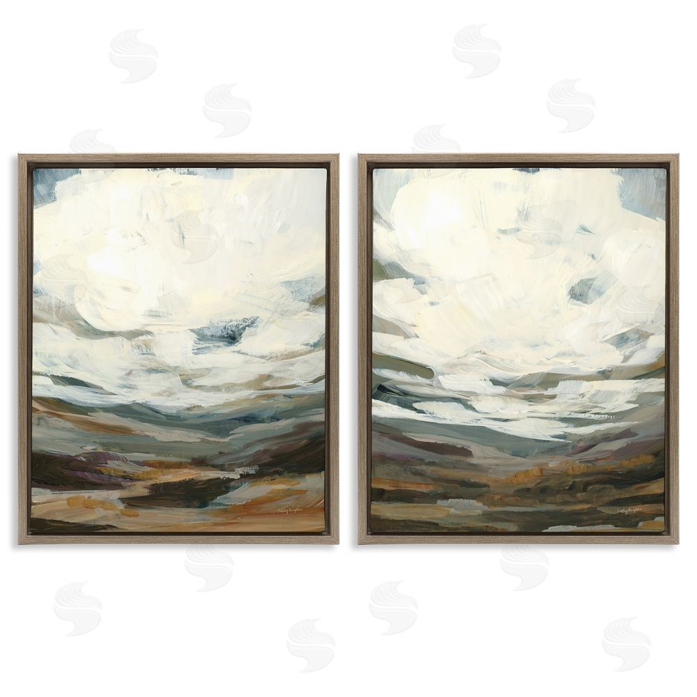 Haley Knighten Overcast Timber Thicket  Brown Floating Frame Canvas Wall Art Print
