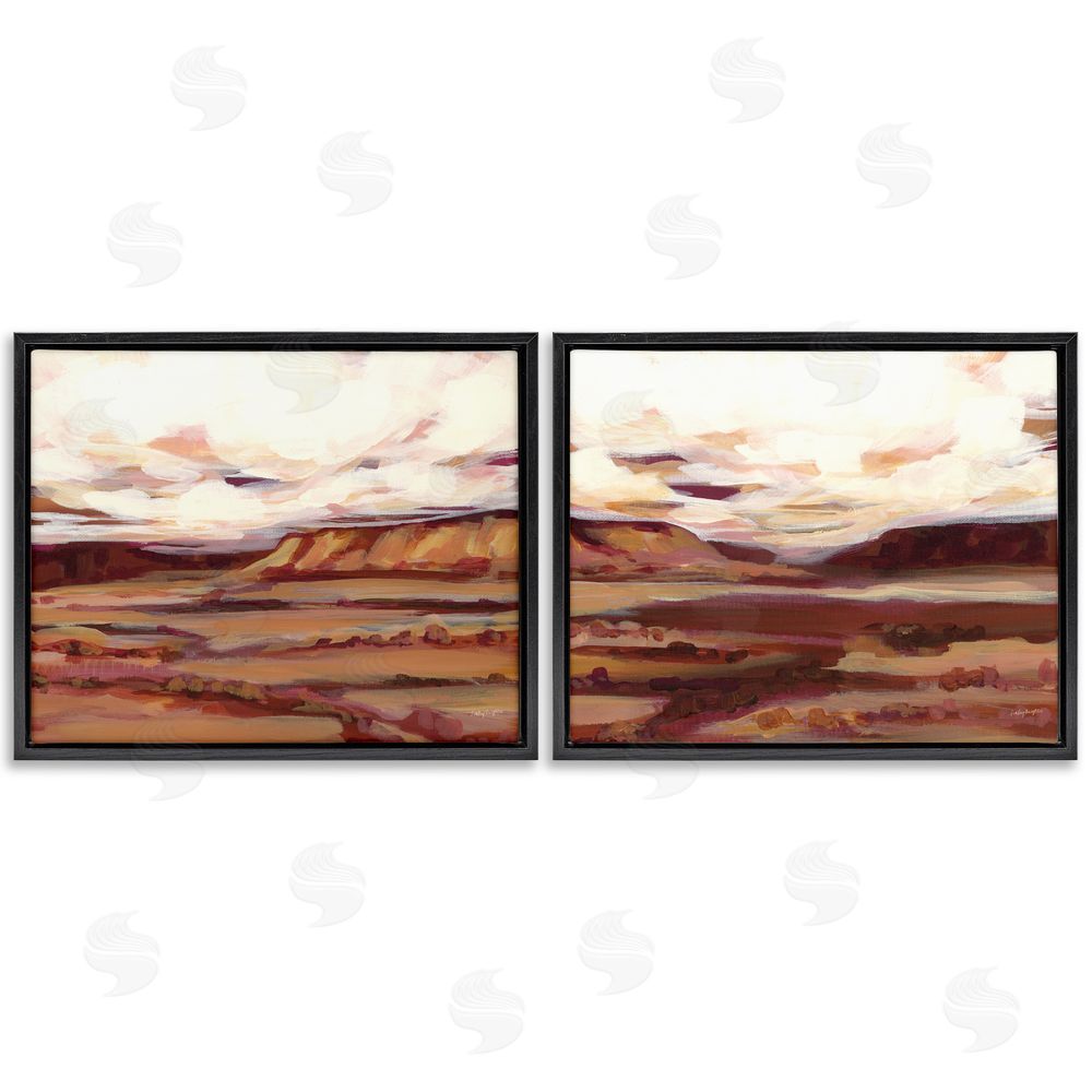 Haley Knighten Mauve Mesa Abstract Landscape  Black Floating Frame Canvas Wall Art Print