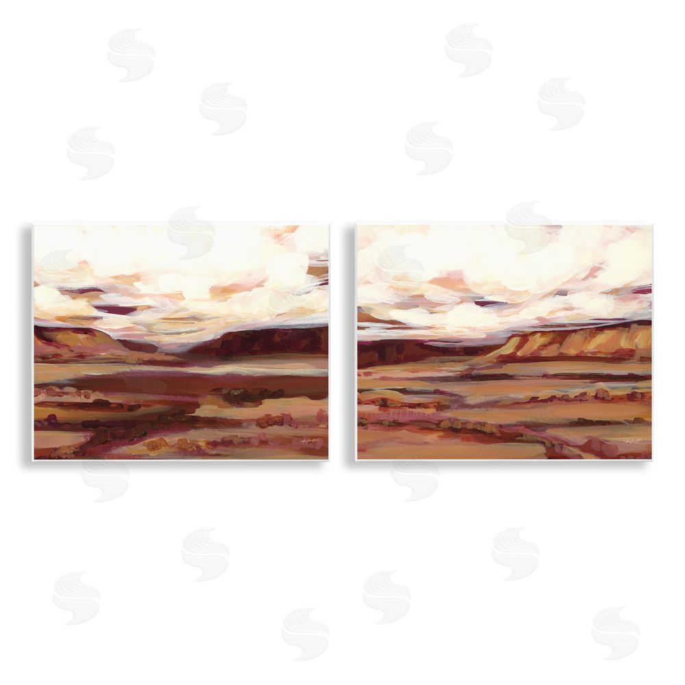 Haley Knighten Mauve Mesa Abstract Landscape  Wooden Wall Plaque Art Print