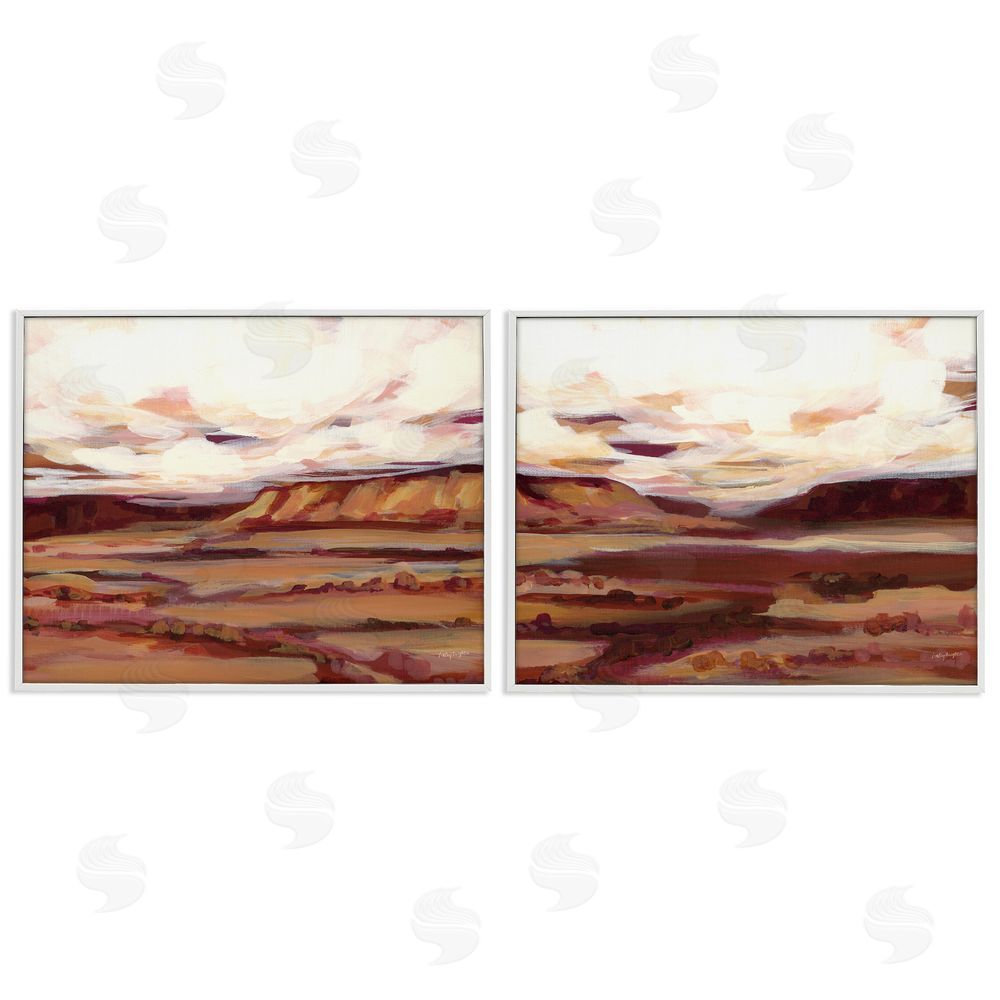 Haley Knighten Mauve Mesa Abstract Landscape  White Framed Giclee Wall Art Print