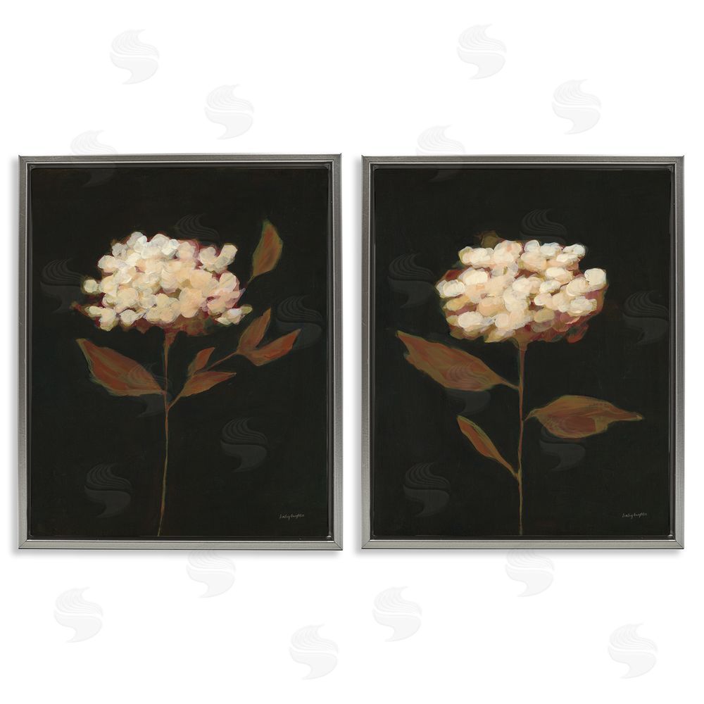 Haley Knighten Solitary Bloom Before Fall Gray Floating Frame Canvas Wall Art Print