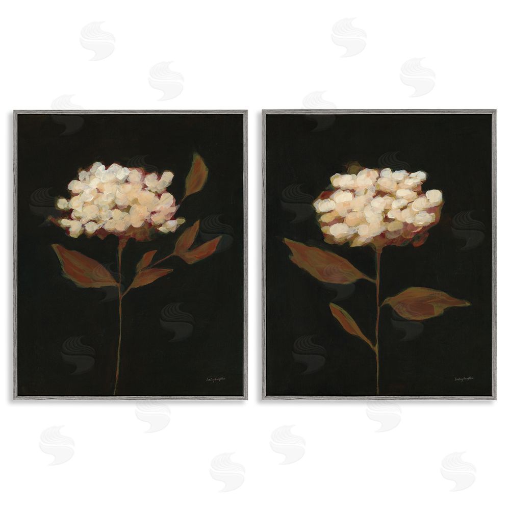 Haley Knighten Solitary Bloom Before Fall Gray Framed Giclee Wall Art Print