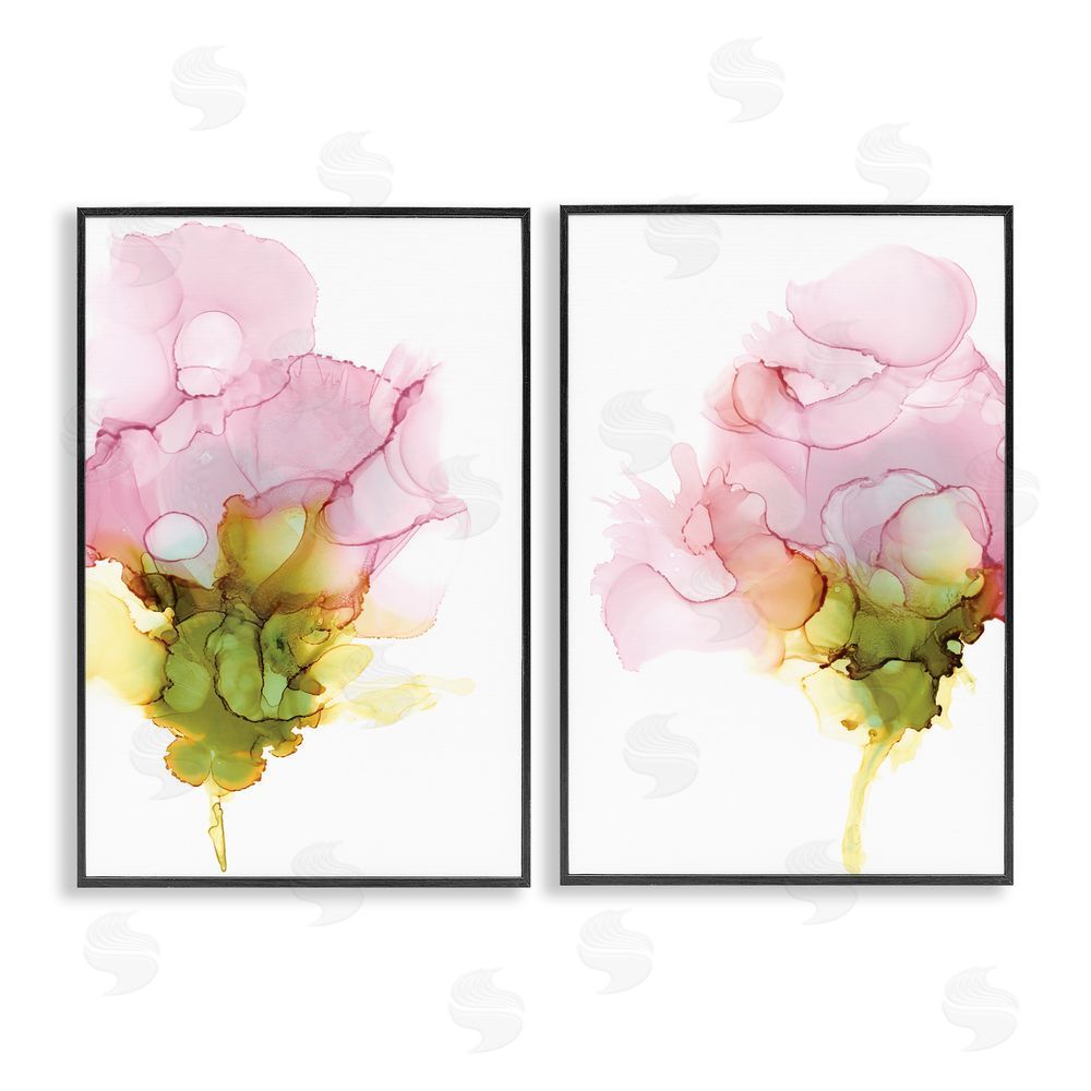 Jennifer Goldberger Blooming Pink Ink Blossom Black Framed Giclee Wall Art Print