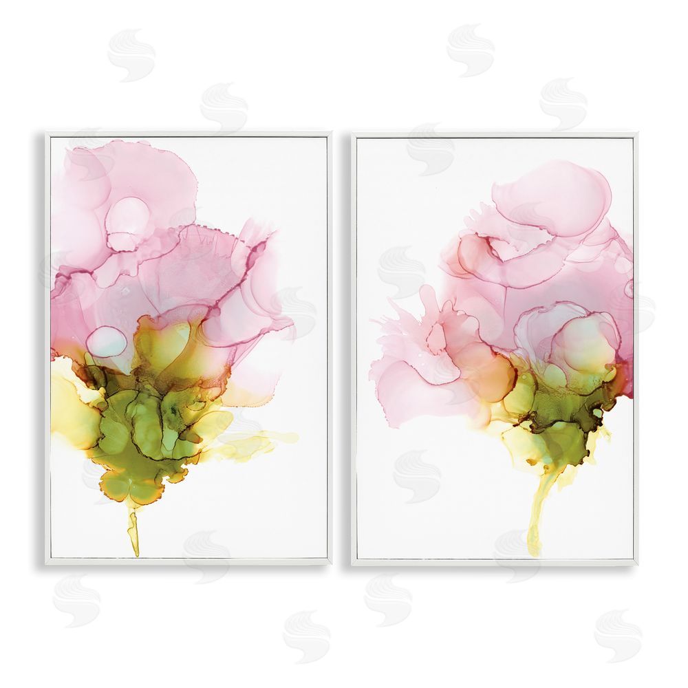 Jennifer Goldberger Blooming Pink Ink Blossom White Framed Giclee Wall Art Print