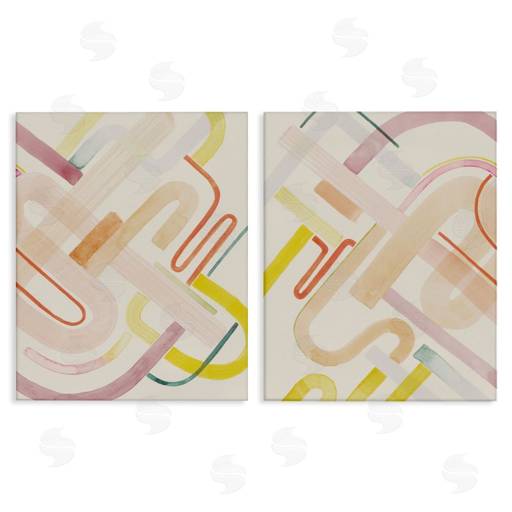 Grace Popp Retro Neutral Patterns Canvas Wall Art Print