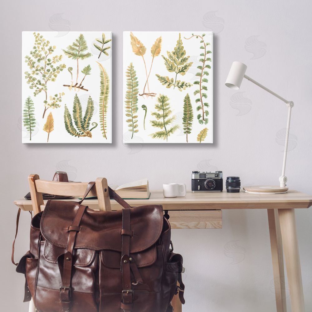 June Erica Vess Watercolor Fern Leaves Canvas Wall Art Print in Room