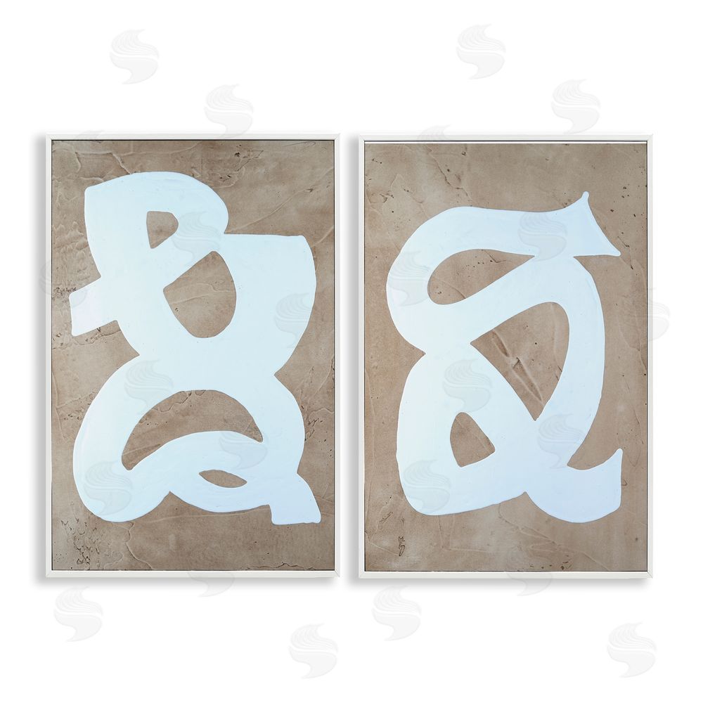 Vanna Lam Abstract Squiggle Line  White Framed Giclee Wall Art Print
