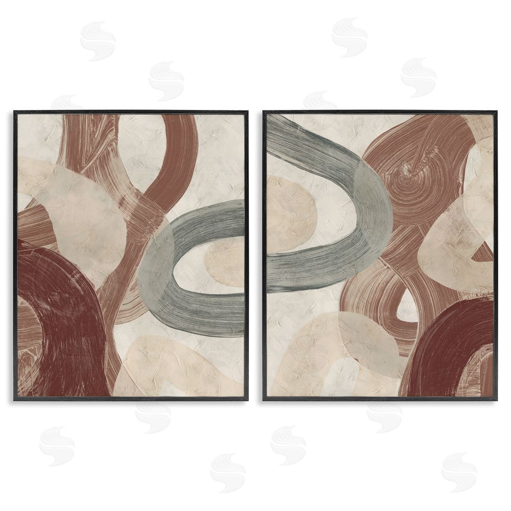 June Erica Vess Curvy Abstract Swirls  Black Framed Giclee Wall Art Print