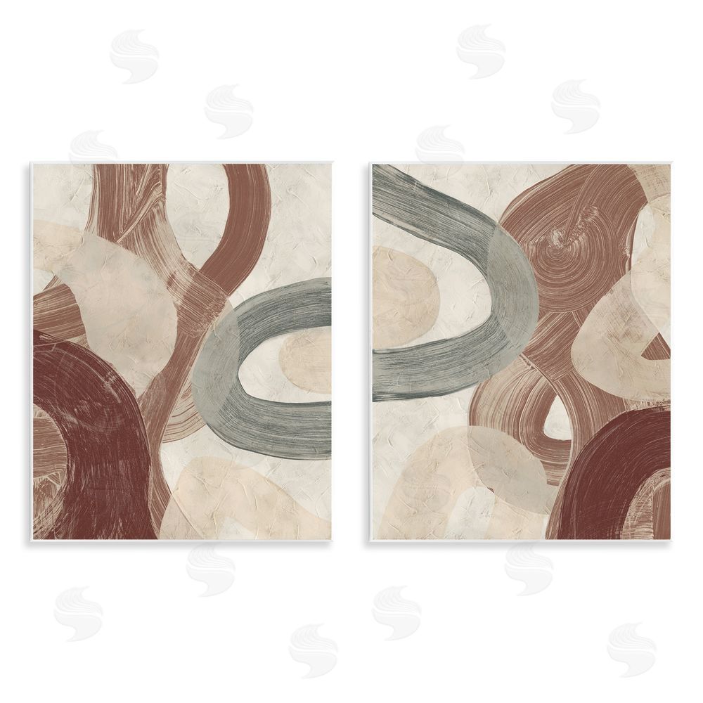 June Erica Vess Curvy Abstract Swirls  Wooden Wall Plaque Art Print