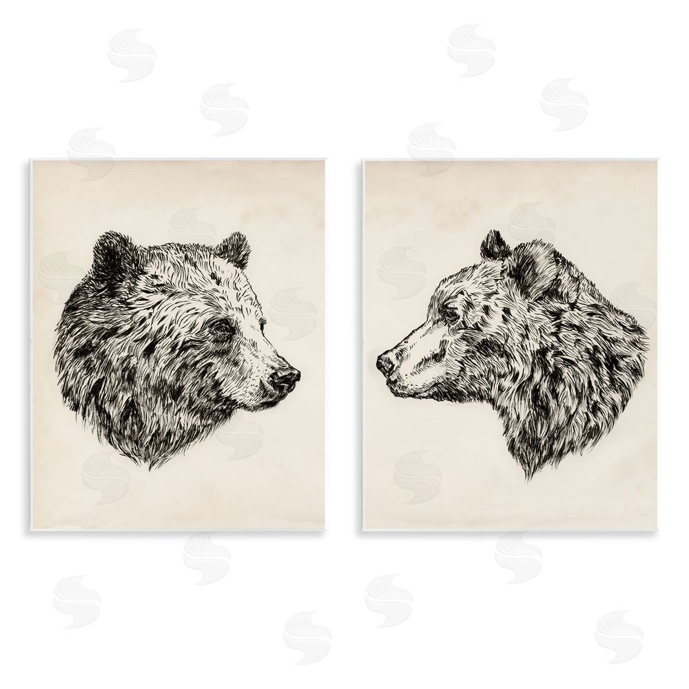 Victoria Barnes Portrait Brown Bear Animal  Wooden Wall Plaque Art Print