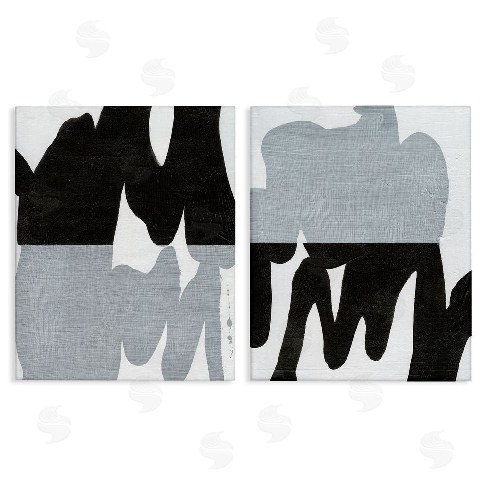 Jodi Fuchs Veiled Black and White Abstract Canvas Wall Art Print